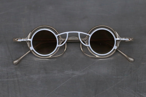 Rigards RG0105TI Series Collection Titanium Freely Removable Double-layer Glasses RG-RG0105TI-GDJY Antique Gold + Silver / Clear + Bronze Lenses